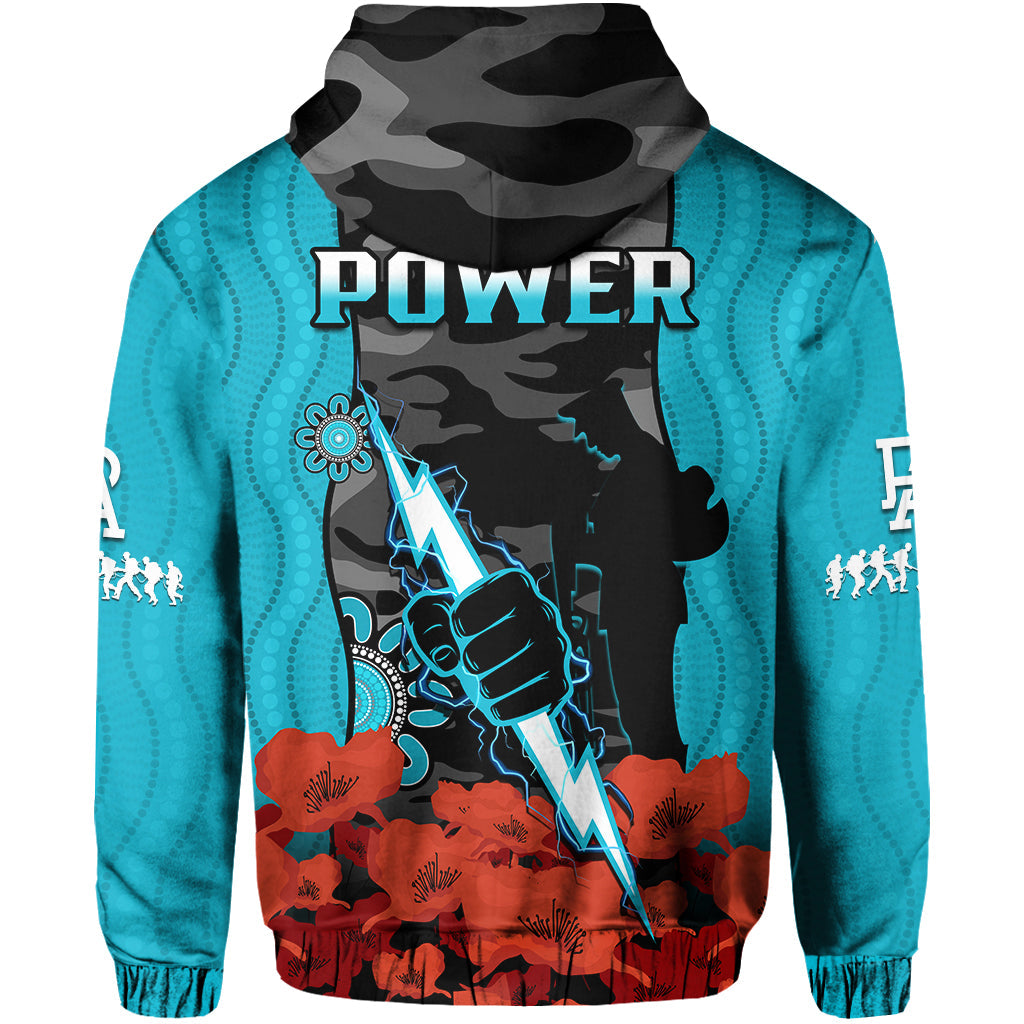 Port Adelaide Football ANZAC 2023 Hoodie Power Aboriginal Mix Poppy Camouflage - Vibe Hoodie Shop
