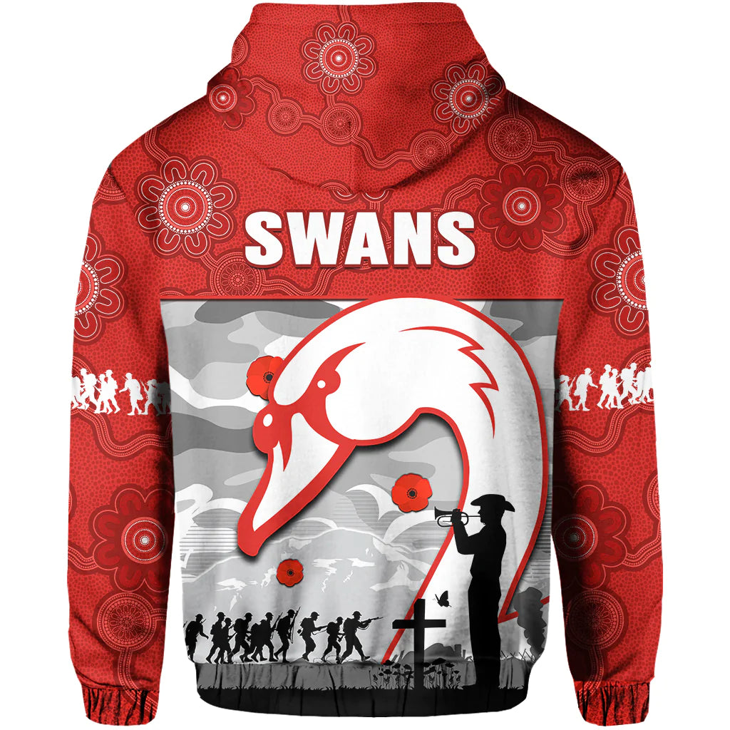 Swans Football ANZAC Hoodie Sydney Indigenous Camouflage Art - Vibe Hoodie Shop