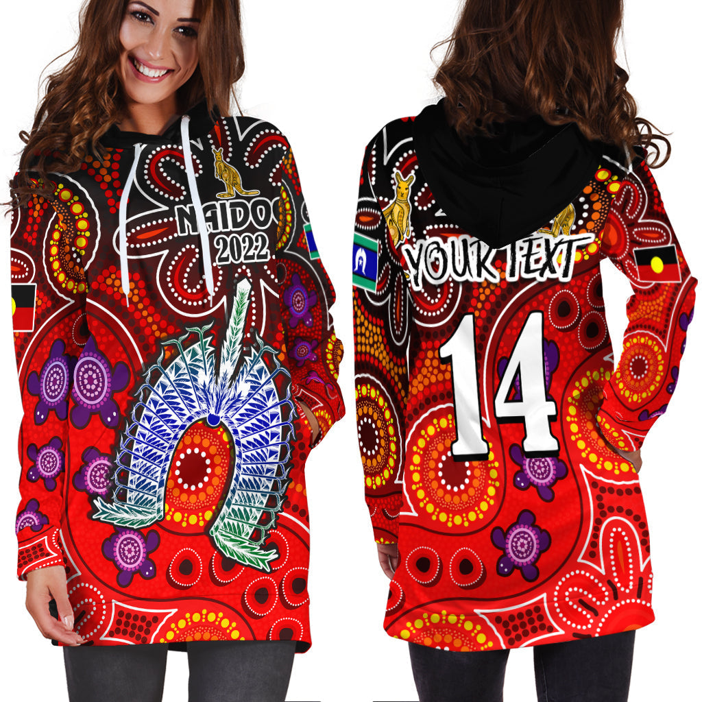 (Custom Text And Number) Australia NAIDOC Week Hoodie Dress Australian Aboriginal Dhari Kangaroo Artsy Style - Vibe Hoodie Shop