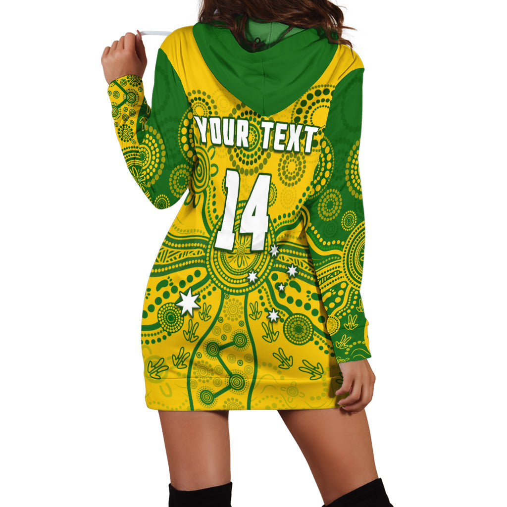 (Custom Text And Number) Cricket Australia Hoodie Dress Aussie 2022 Indigenous Special Version - Vibe Hoodie Shop