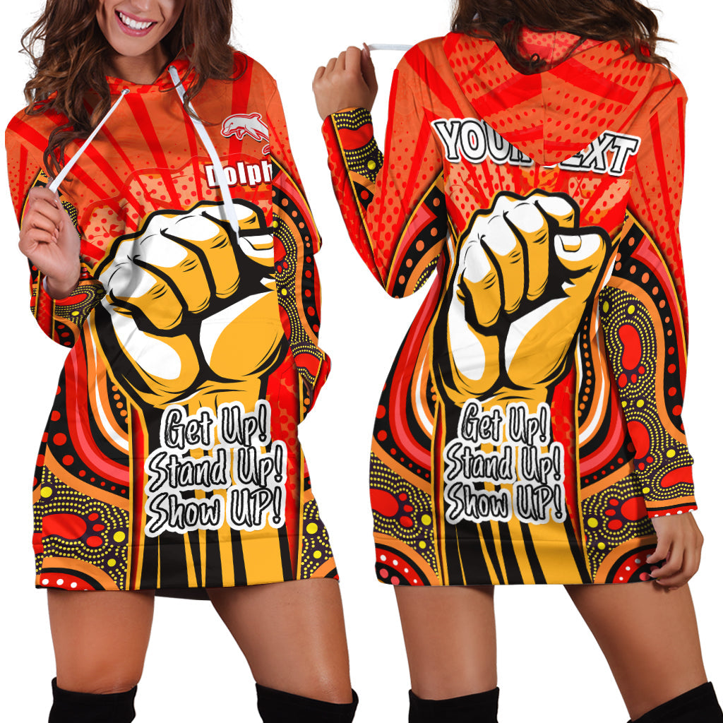 (Custom Personalised) Dolphins NAIDOC Week 2022 Hoodie Dress Aboriginal Art Get Up Stand Up Show Up - Vibe Hoodie Shop