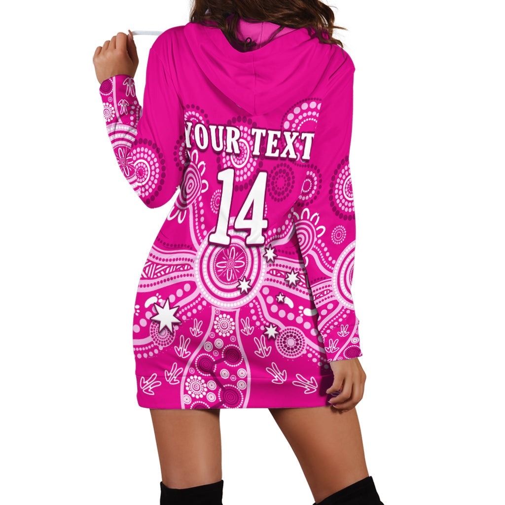 (Custom Text And Number) Sydney Sixers Hoodie Dress Cricket Indigenous Australian Art Ver.02 - Vibe Hoodie Shop