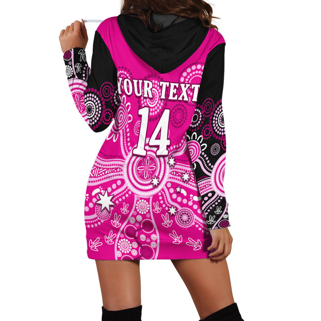 (Custom Text And Number) Sydney Sixers Hoodie Dress Cricket Indigenous Australian Art Ver.01 - Vibe Hoodie Shop