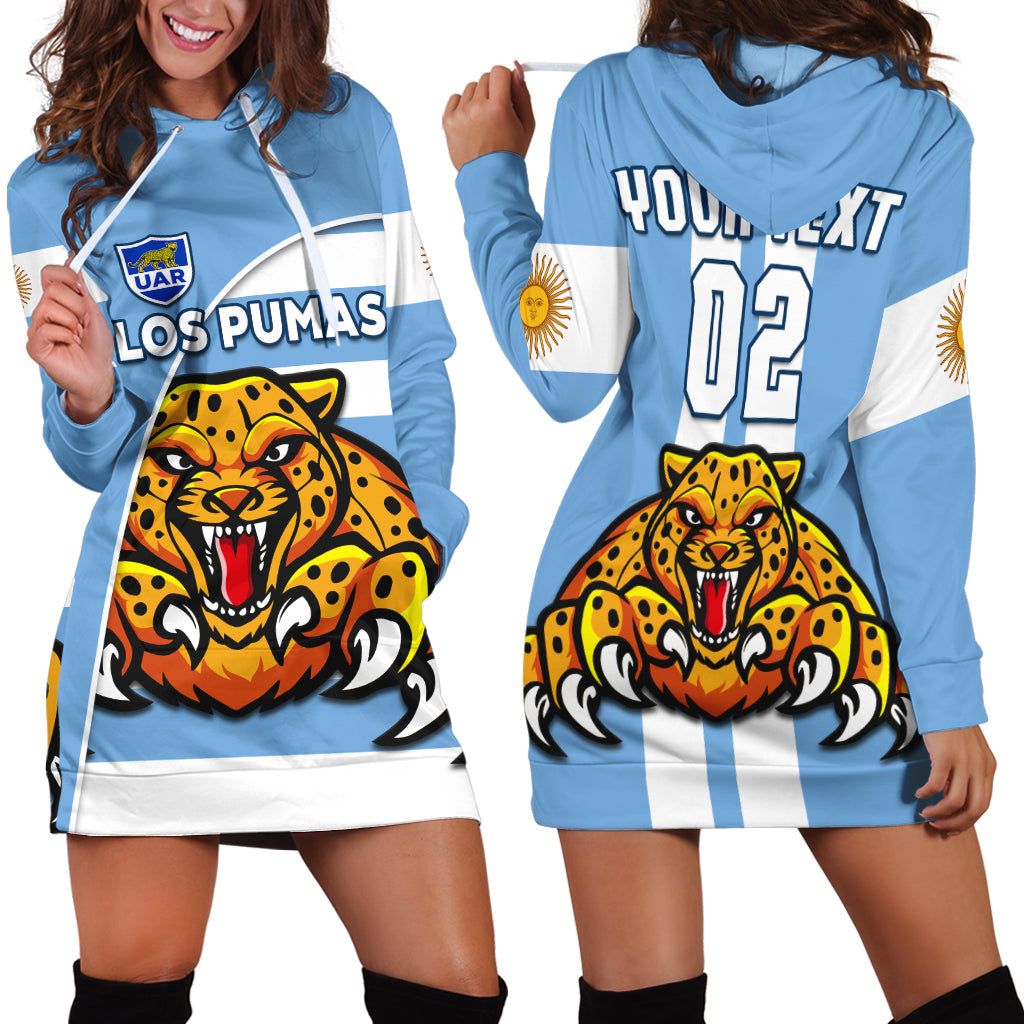 (Custom Text And Number) Argentina Rugby Hoodie Dress Los Pumas 2022 We Are The Champions - Vibe Hoodie Shop