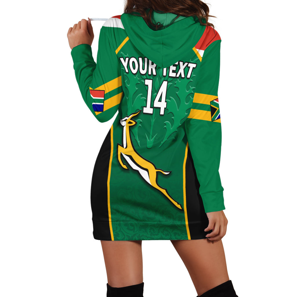 (Custom Text And Number) South Africa Rugby Hoodie Dress Springboks 2022 Sporty Style Go Amabokoboko - Vibe Hoodie Shop