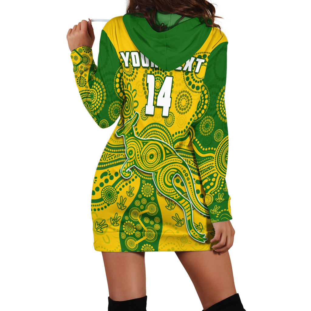 (Custom Text And Number) Australia Hoodie Dress National Colours Proud Aussie Special Indigenous - Vibe Hoodie Shop