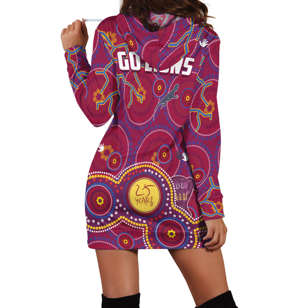 Brisbane Football Hoodie Dress Indigenous Pattern Go Lions Unique Version - Vibe Hoodie Shop