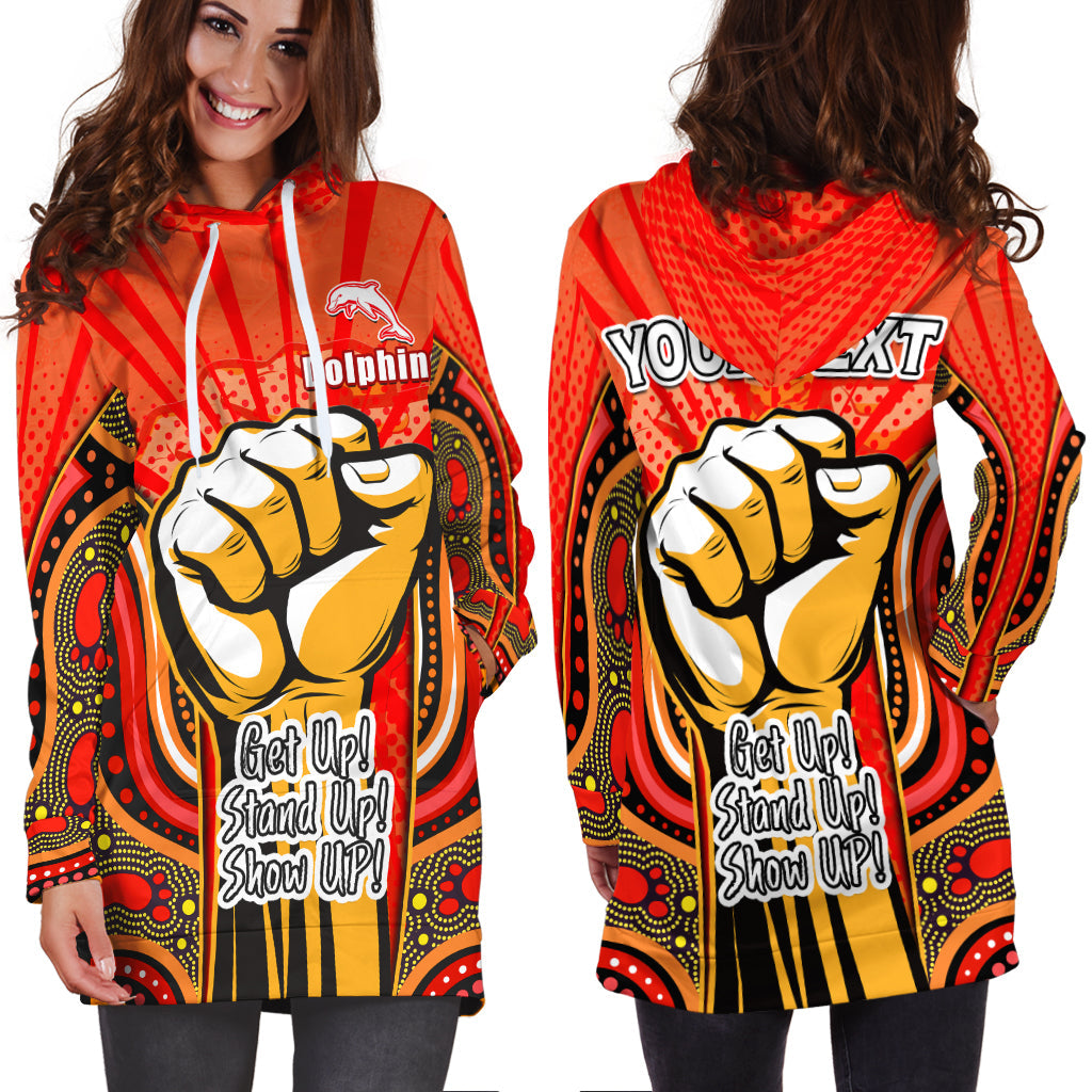 (Custom Personalised) Dolphins NAIDOC Week 2022 Hoodie Dress Aboriginal Art Get Up Stand Up Show Up - Vibe Hoodie Shop