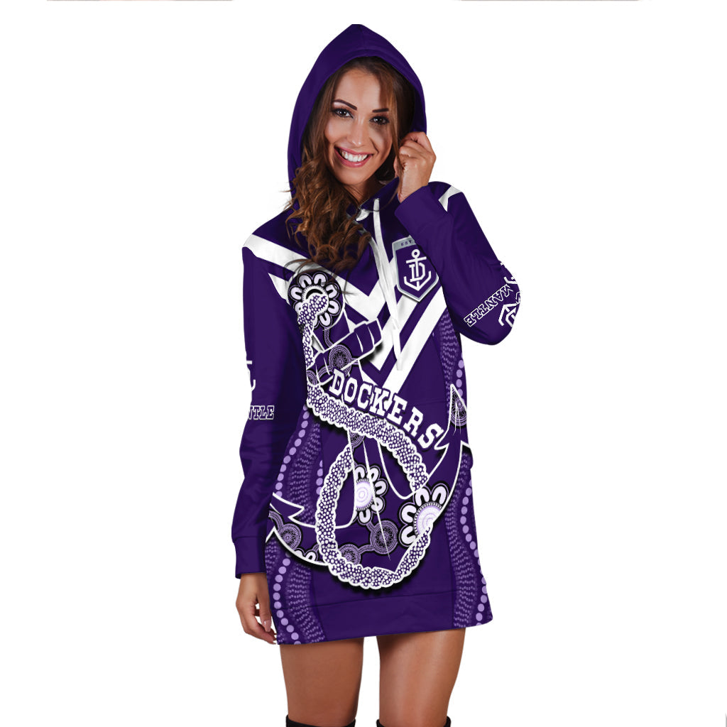 (Custom Personalised) Dockers Football Hoodie Dress Fremantle Anchor Mix Aboriginal Pattern Dynamic Style - Vibe Hoodie Shop