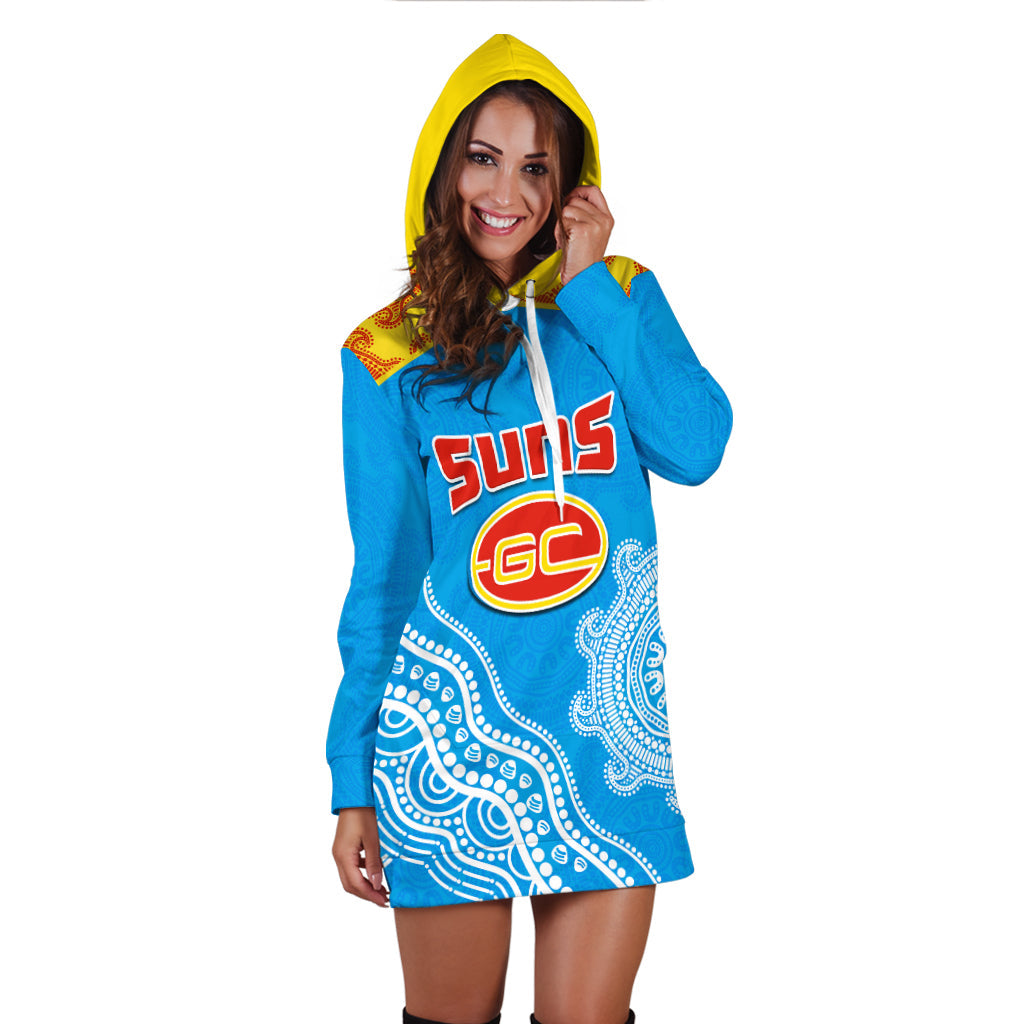 (Custom Text And Number) Suns Hoodie Dress Go Sunnies Aboriginal Simple Style - Vibe Hoodie Shop