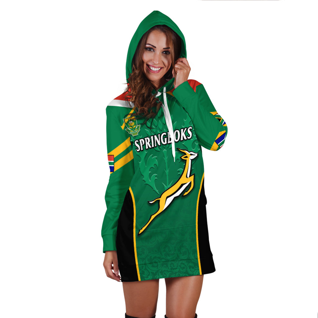 (Custom Text And Number) South Africa Rugby Hoodie Dress Springboks 2022 Sporty Style Go Amabokoboko - Vibe Hoodie Shop