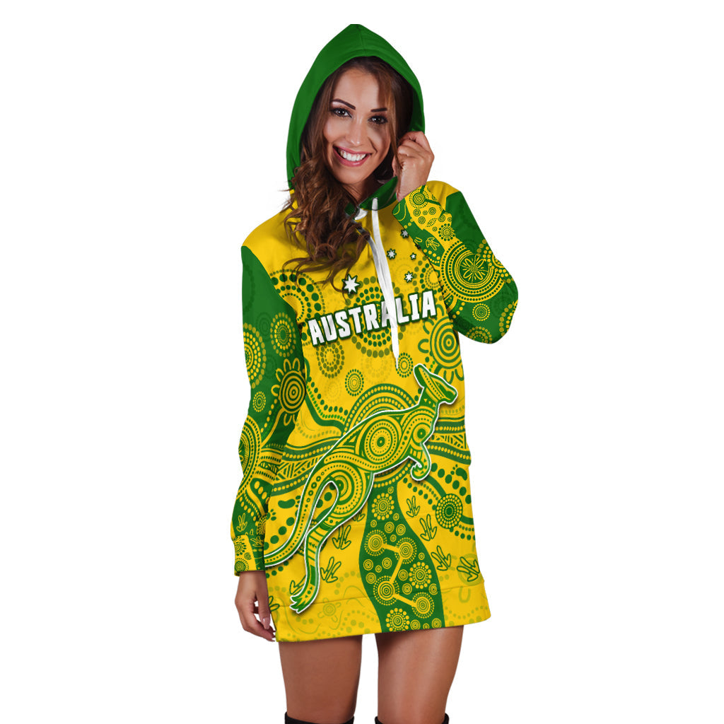 (Custom Text And Number) Australia Hoodie Dress National Colours Proud Aussie Special Indigenous - Vibe Hoodie Shop