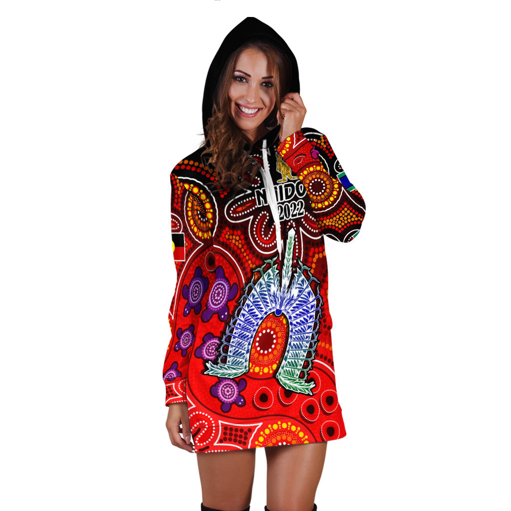 (Custom Text And Number) Australia NAIDOC Week Hoodie Dress Australian Aboriginal Dhari Kangaroo Artsy Style - Vibe Hoodie Shop