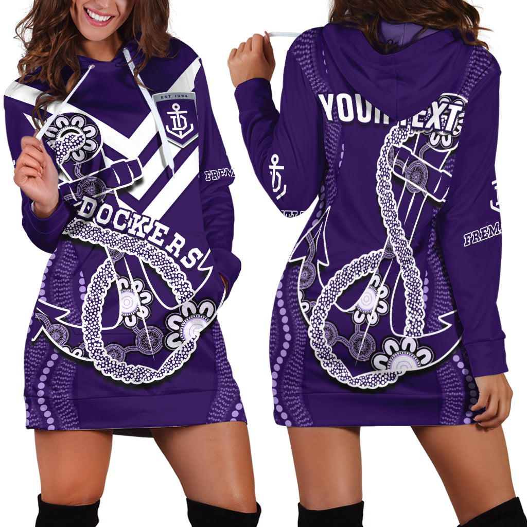 (Custom Personalised) Dockers Football Hoodie Dress Fremantle Anchor Mix Aboriginal Pattern Dynamic Style - Vibe Hoodie Shop