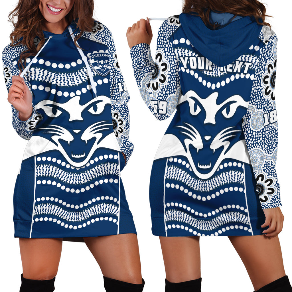 (Custom Personalised) Cats Football Hoodie Dress Geelong 1859 Indigenous Sporty Version - Vibe Hoodie Shop