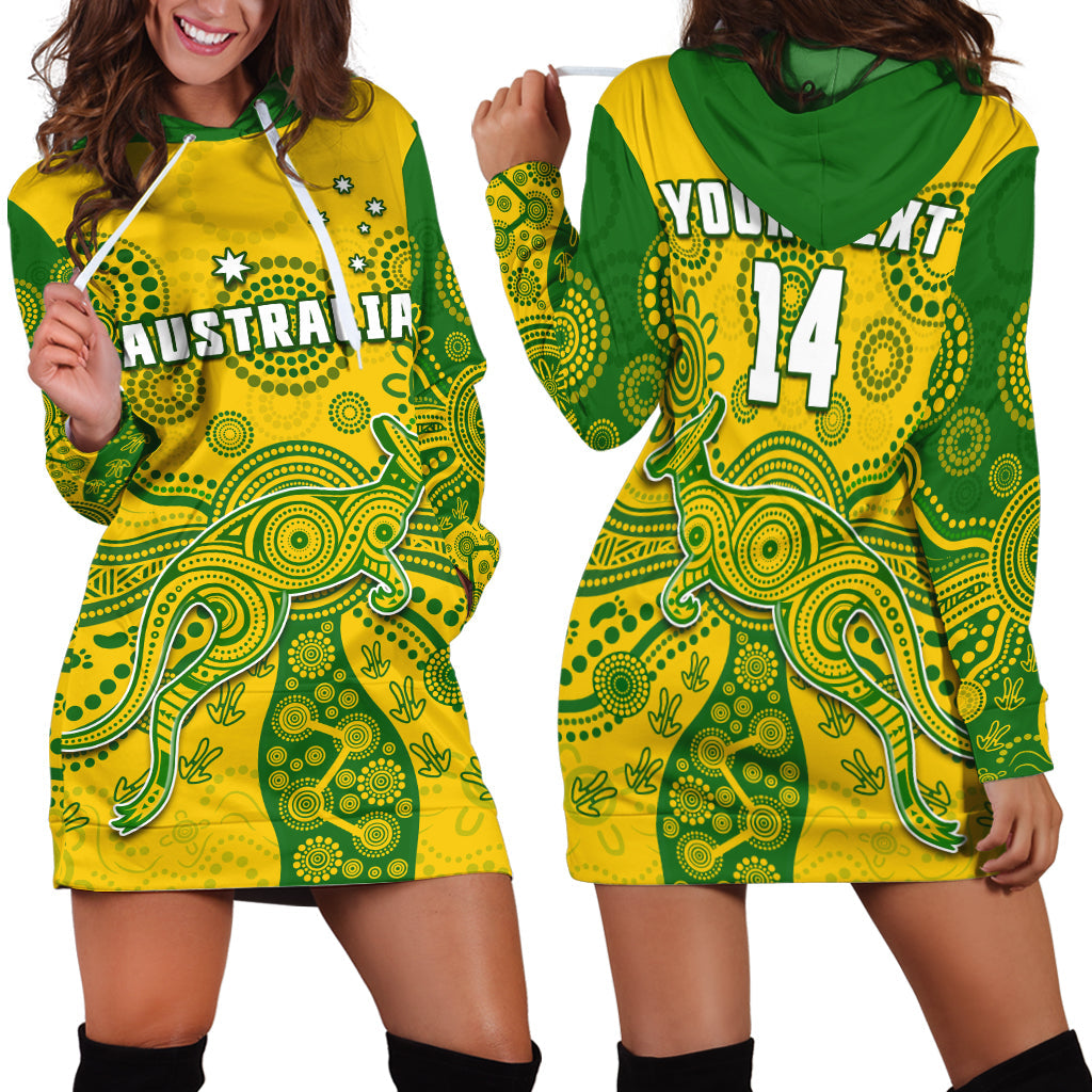 (Custom Text And Number) Australia Hoodie Dress National Colours Proud Aussie Special Indigenous - Vibe Hoodie Shop