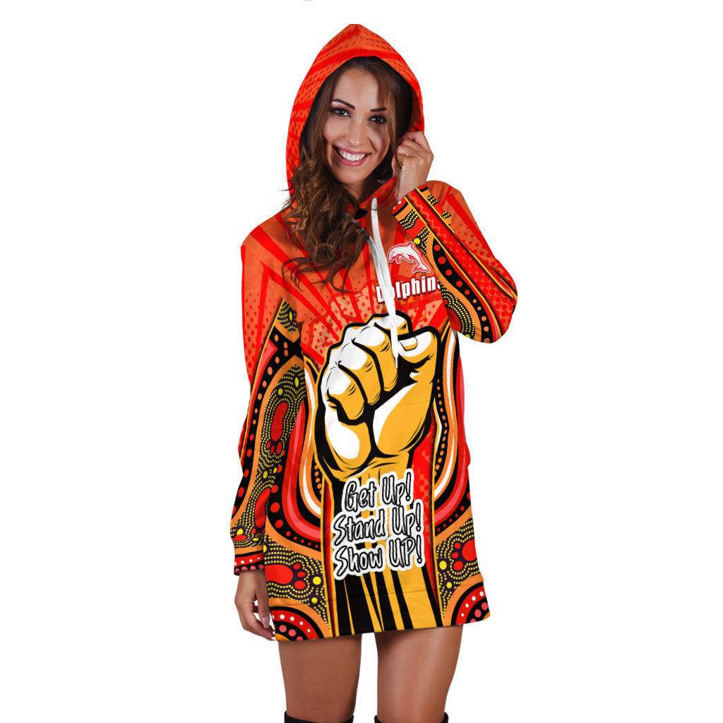 (Custom Personalised) Dolphins NAIDOC Week 2022 Hoodie Dress Aboriginal Art Get Up Stand Up Show Up - Vibe Hoodie Shop