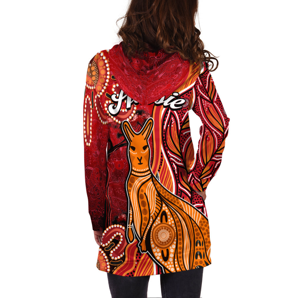 Australian Aboriginal Art Hoodie Dress Aussie Animal Red Version - Vibe Hoodie Shop