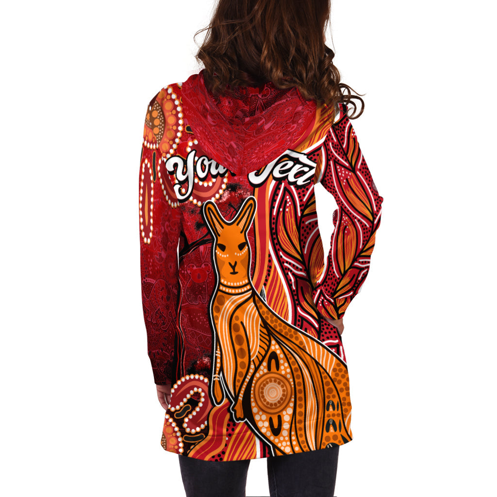 (Custom Personalised) Australian Aboriginal Art Hoodie Dress Aussie Animal Red Version - Vibe Hoodie Shop