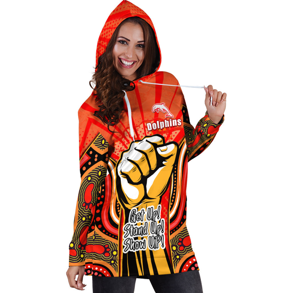 (Custom Personalised) Dolphins NAIDOC Week 2022 Hoodie Dress Aboriginal Art Get Up Stand Up Show Up - Vibe Hoodie Shop