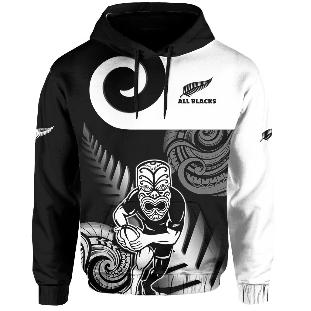 Custom Text And Number New Zealand Silver Fern Rugby Hoodie All Black Maori Koru - Vibe Hoodie Shop