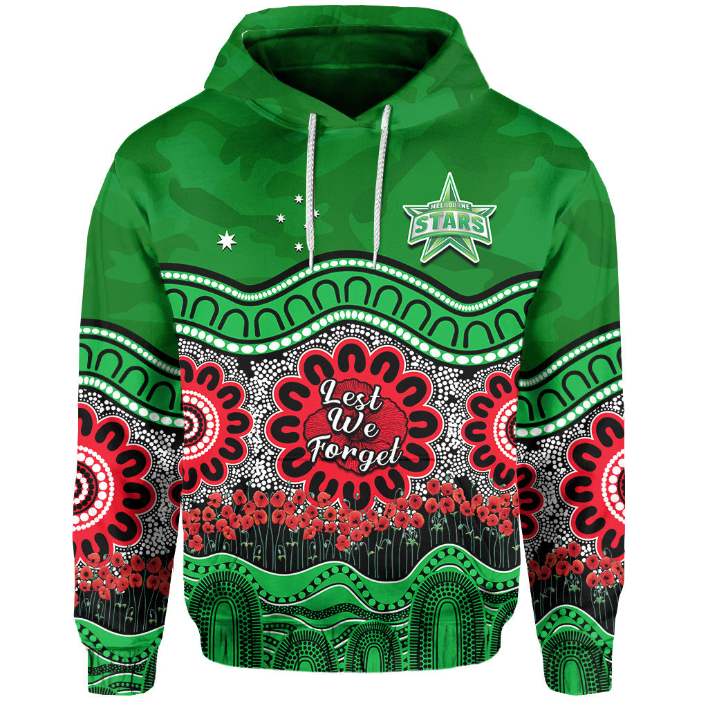 Stars Cricket ANZAC Hoodie Melbourne Poppy Aboriginal Camouflage - Vibe Hoodie Shop