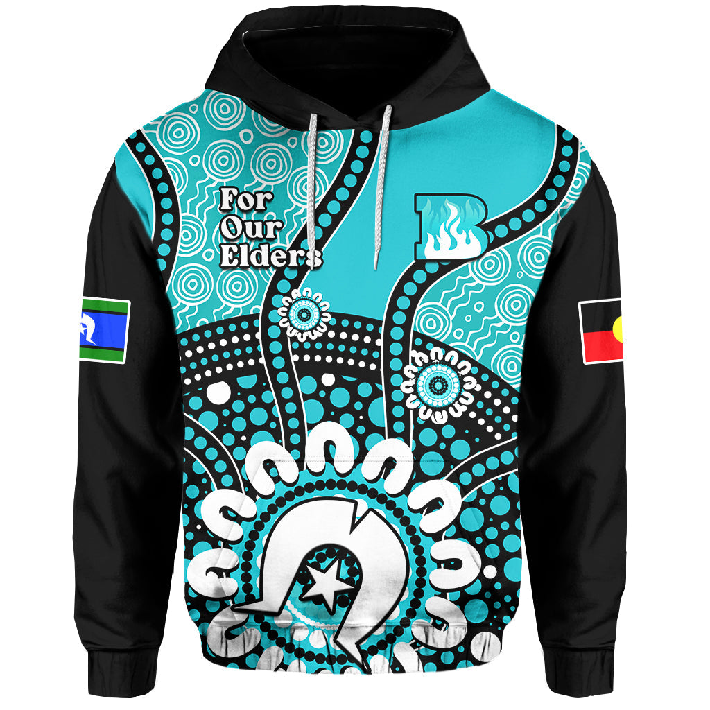 (Custom Text And Number) Brisbane Heat NAIDOC 2023 Hoodie Indigenous For Our Elders - Vibe Hoodie Shop