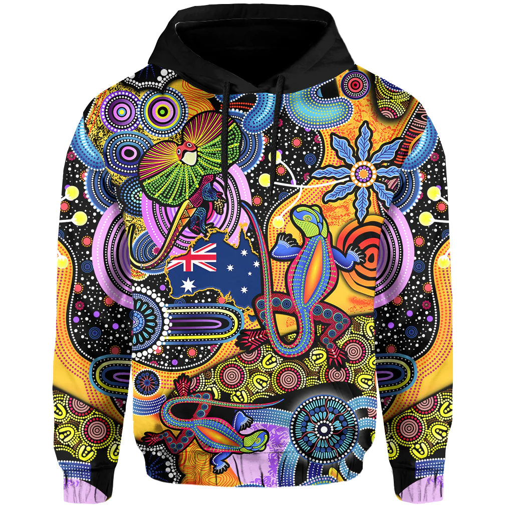 (Custom Personalised) Australia Hoodie Indigenous Animal Artsy - Vibe Hoodie Shop