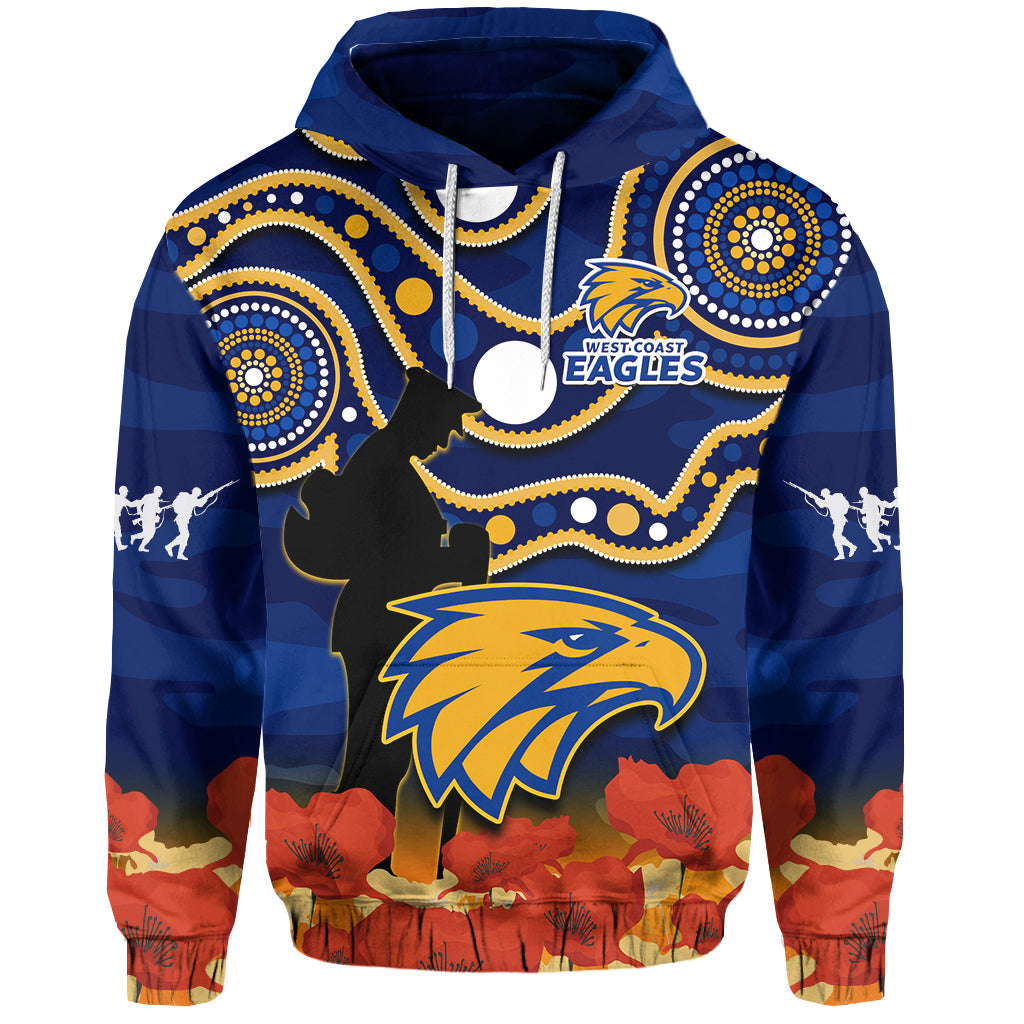Eagles Football ANZAC 2023 Hoodie West Coast Indigenous Mix Poppy Camouflage - Vibe Hoodie Shop