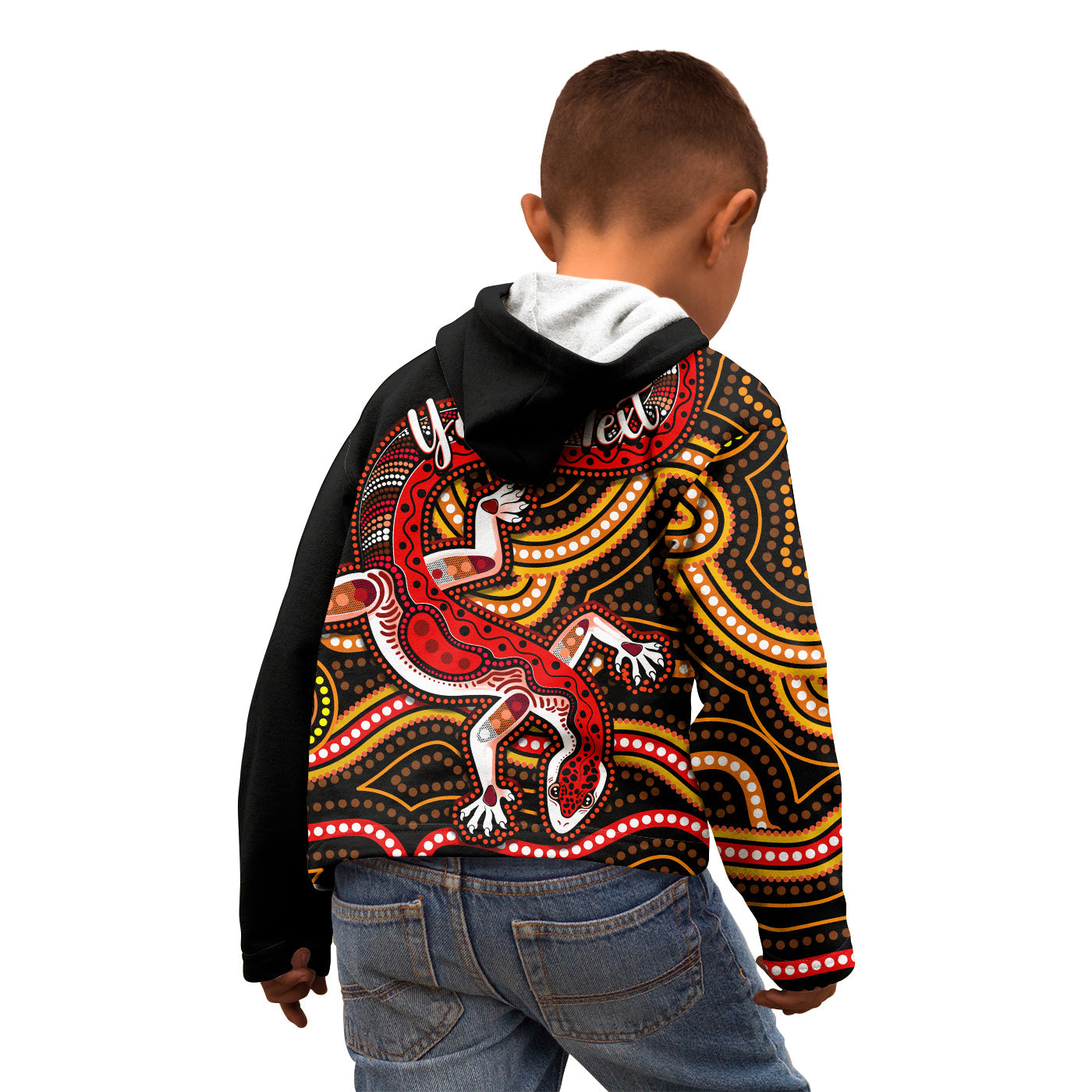 (Custom Personalised) Aboriginal Art Lizard Hoodie KID You Are Number One - Vibe Hoodie Shop