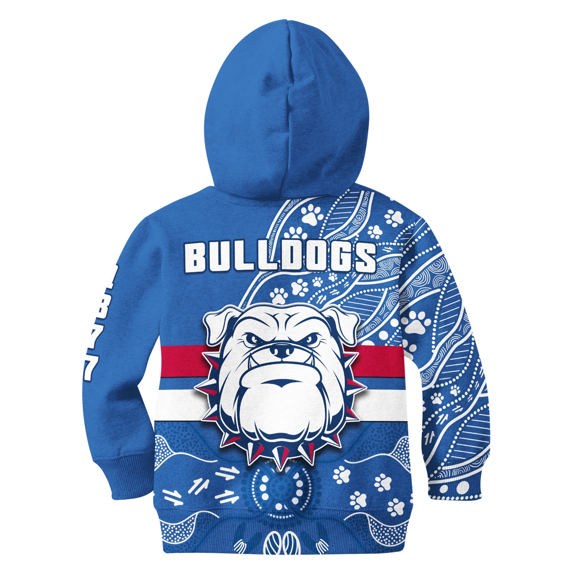 Bulldogs Football Hoodie KID Scraggers 1877 Aboriginal Dot Painting Newest Version - Vibe Hoodie Shop