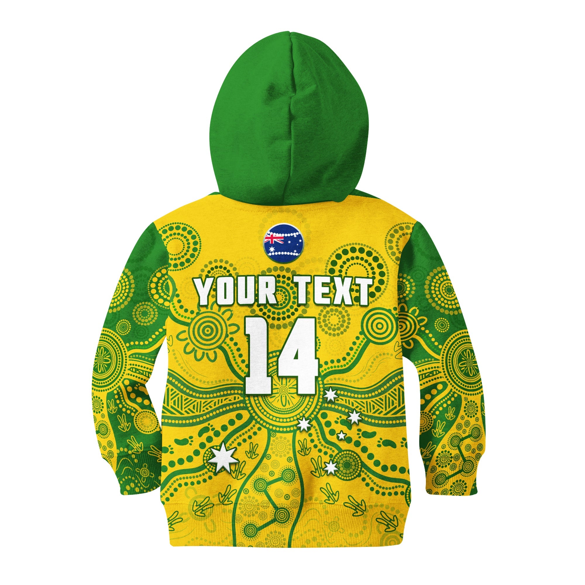 (Custom Text And Number) Cricket Australia Hoodie KID Aussie 2022 Indigenous Special Version - Vibe Hoodie Shop