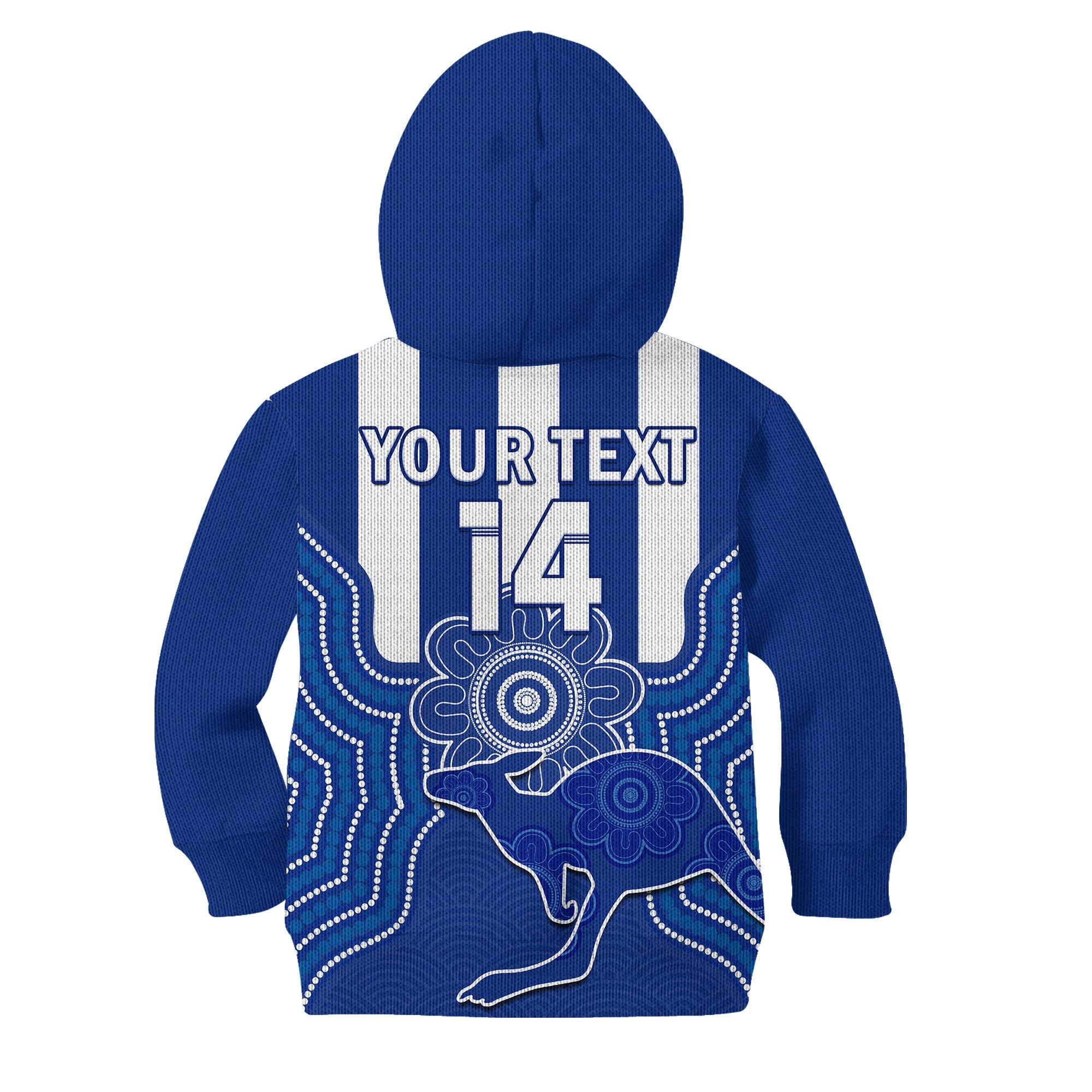 (Custom Text And Number) Laramba Football Hoodie KID Roos Aboriginal Art - Vibe Hoodie Shop