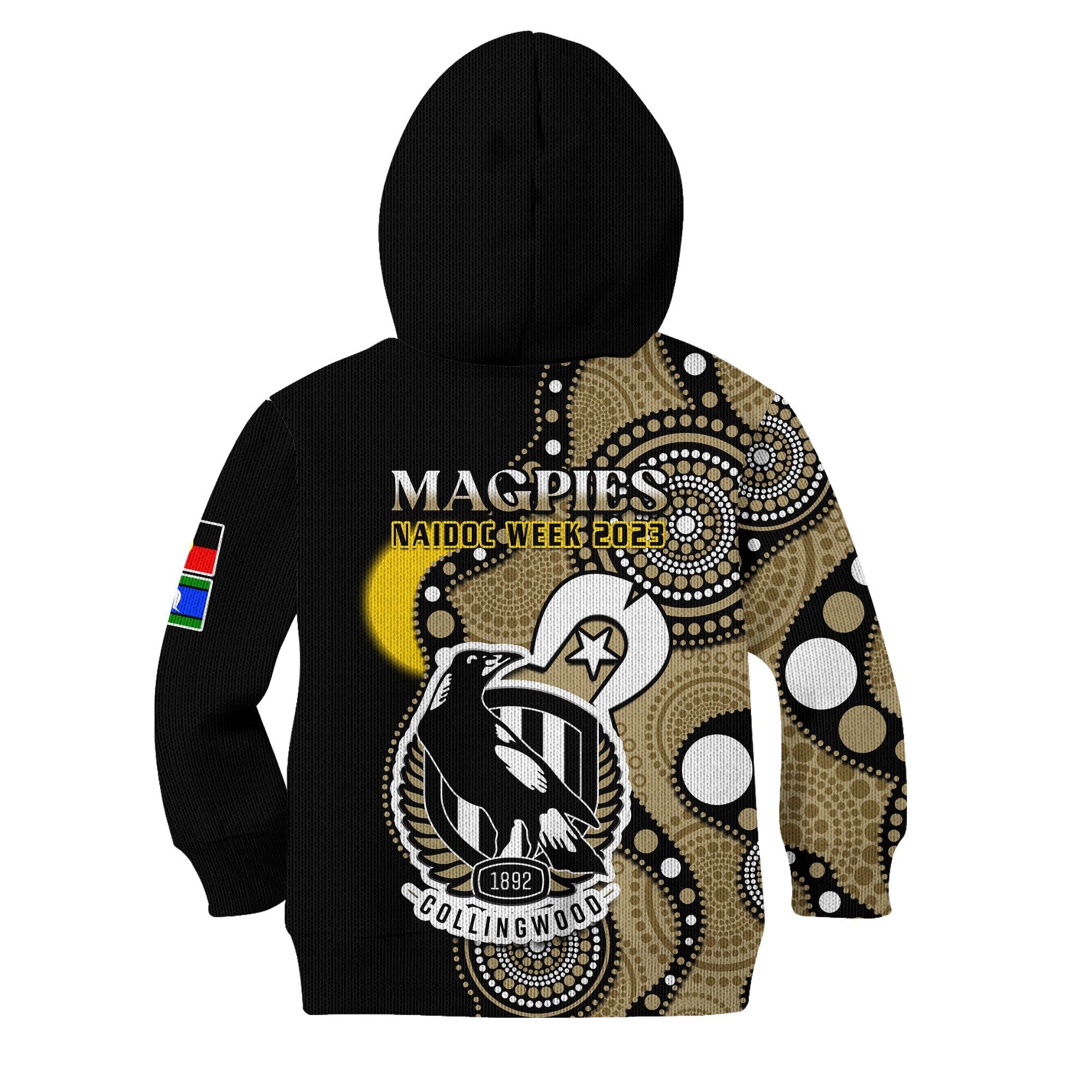 Collingwood Football NAIDOC 2023 Hoodie KID Magpies For Our Elders Indigenous Art - Vibe Hoodie Shop