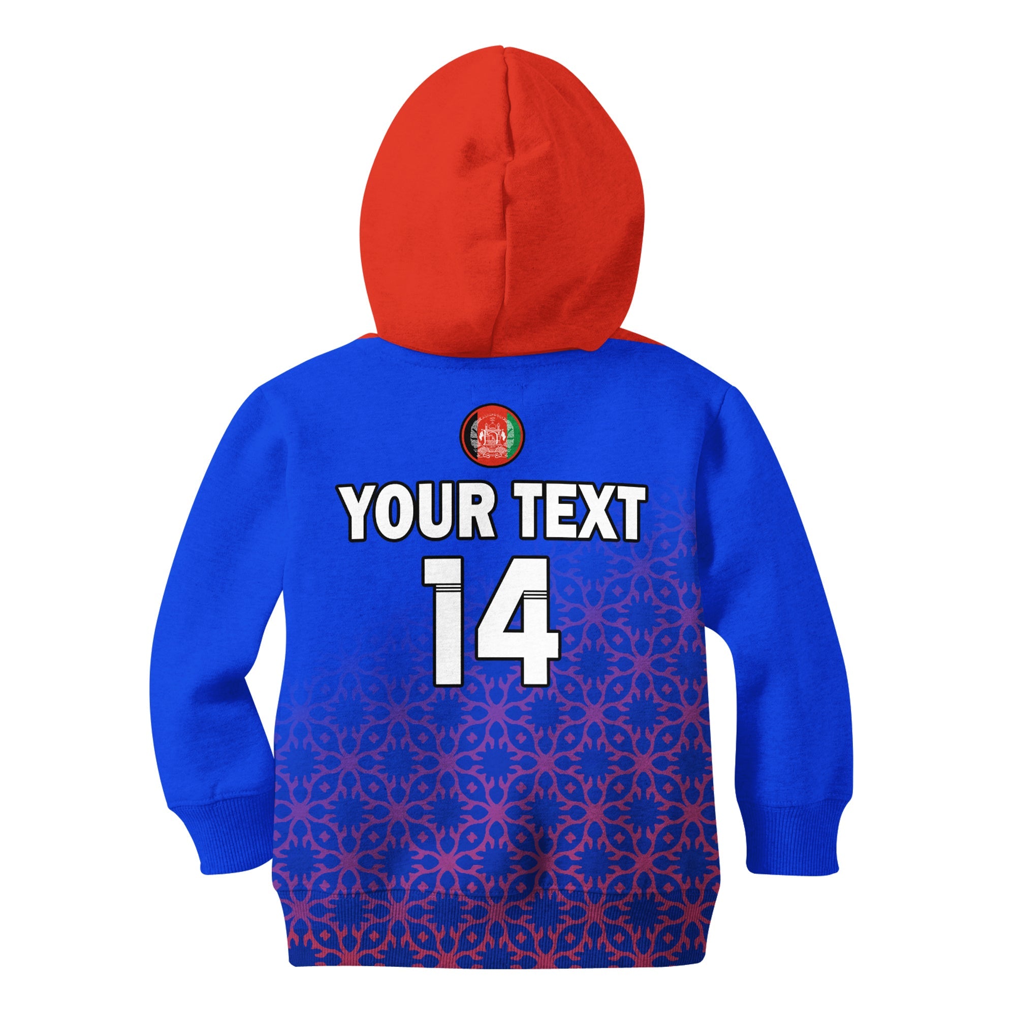 (Custom Text And Number) Afghanistan Cricket Hoodie KID National Team Mens T20 World Cup - Vibe Hoodie Shop