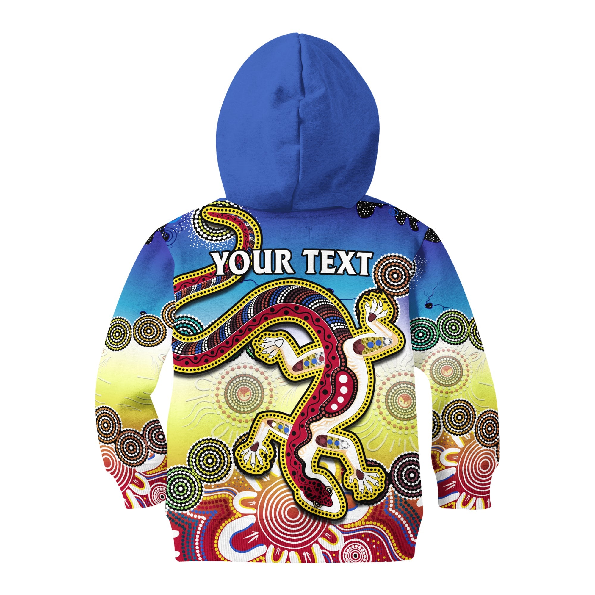 (Custom Personalised) Australia Hoodie KID Indigenous Red Lizard Love Aussie Artsy - Vibe Hoodie Shop