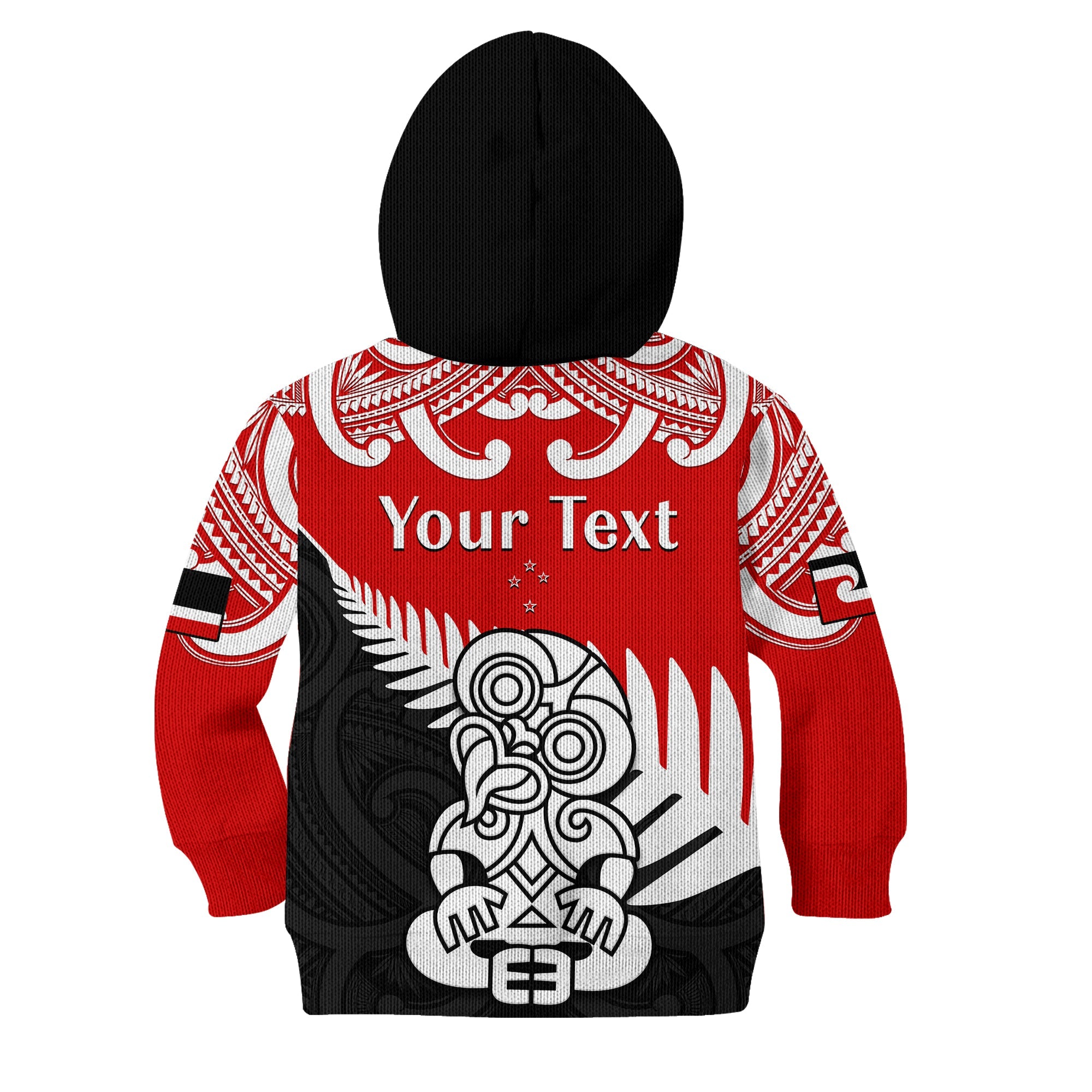 (Custom Personalised) Waitangi Day Hoodie KID Tino Rangatiratanga Flag With Tiki Maori Fern - Vibe Hoodie Shop