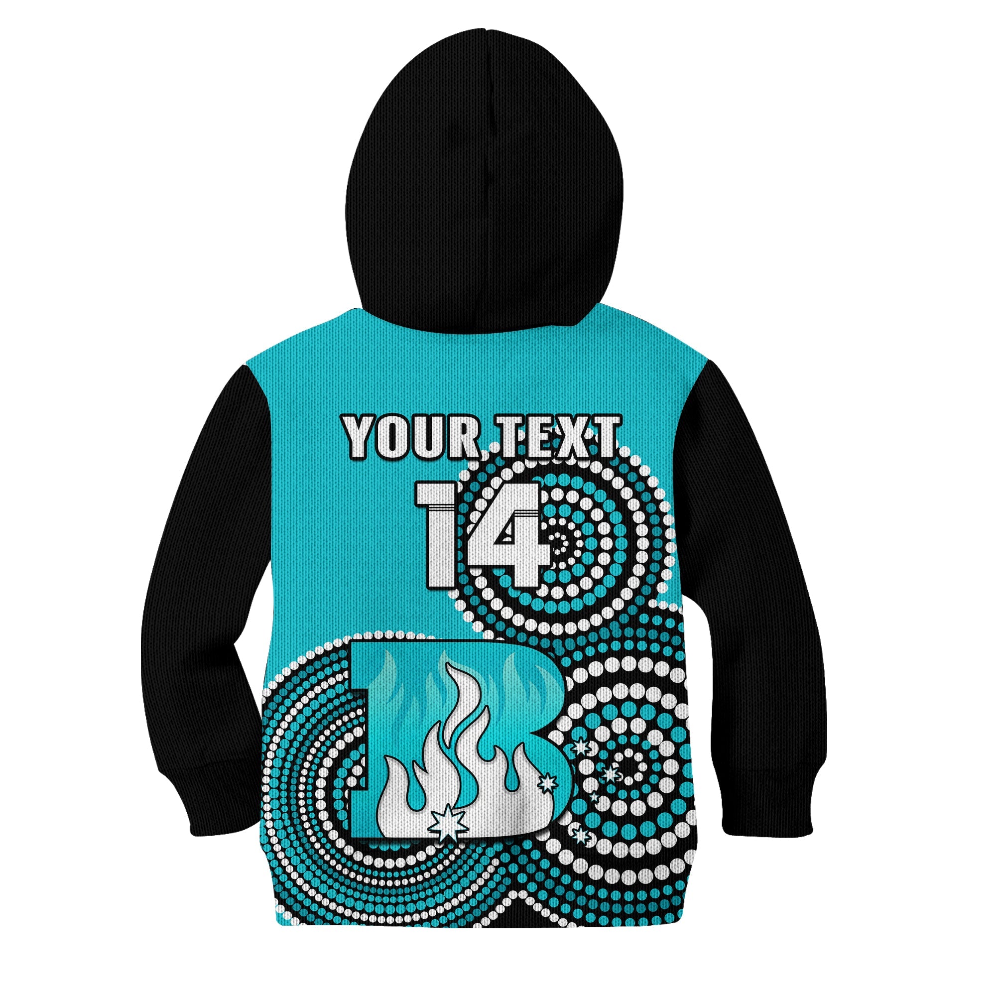 (Custom Text And Number) Brisbane Heat Cricket Hoodie KID Champions BBL12 Proud Indigenous Art - Vibe Hoodie Shop