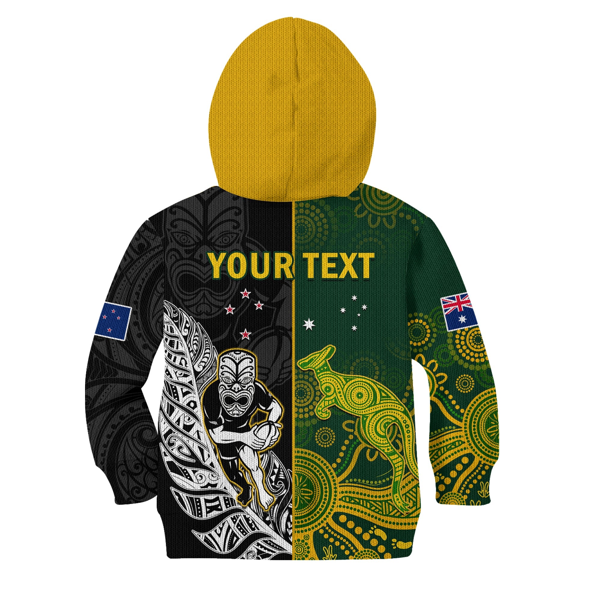 (Custom Personalised) Australia Rugby Mix Aotearoa Rugby Hoodie KID Wallabies All Black Special Version - Vibe Hoodie Shop