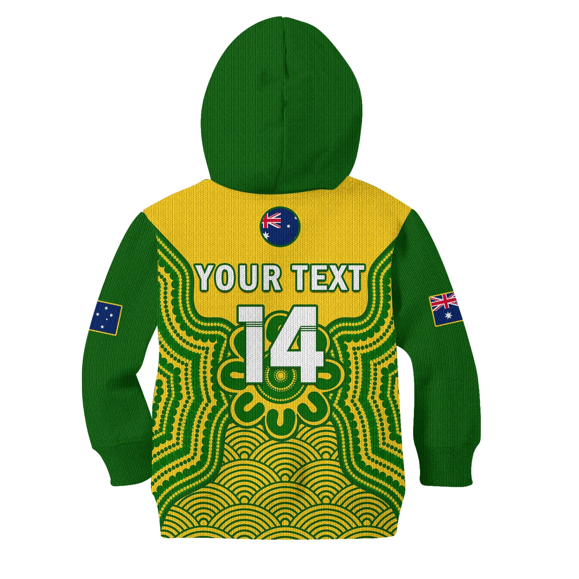 (Custom Text And Number) Australia Soccer Hoodie KID Socceroos Aboriginal Go Champions World Cup 2022 - Vibe Hoodie Shop