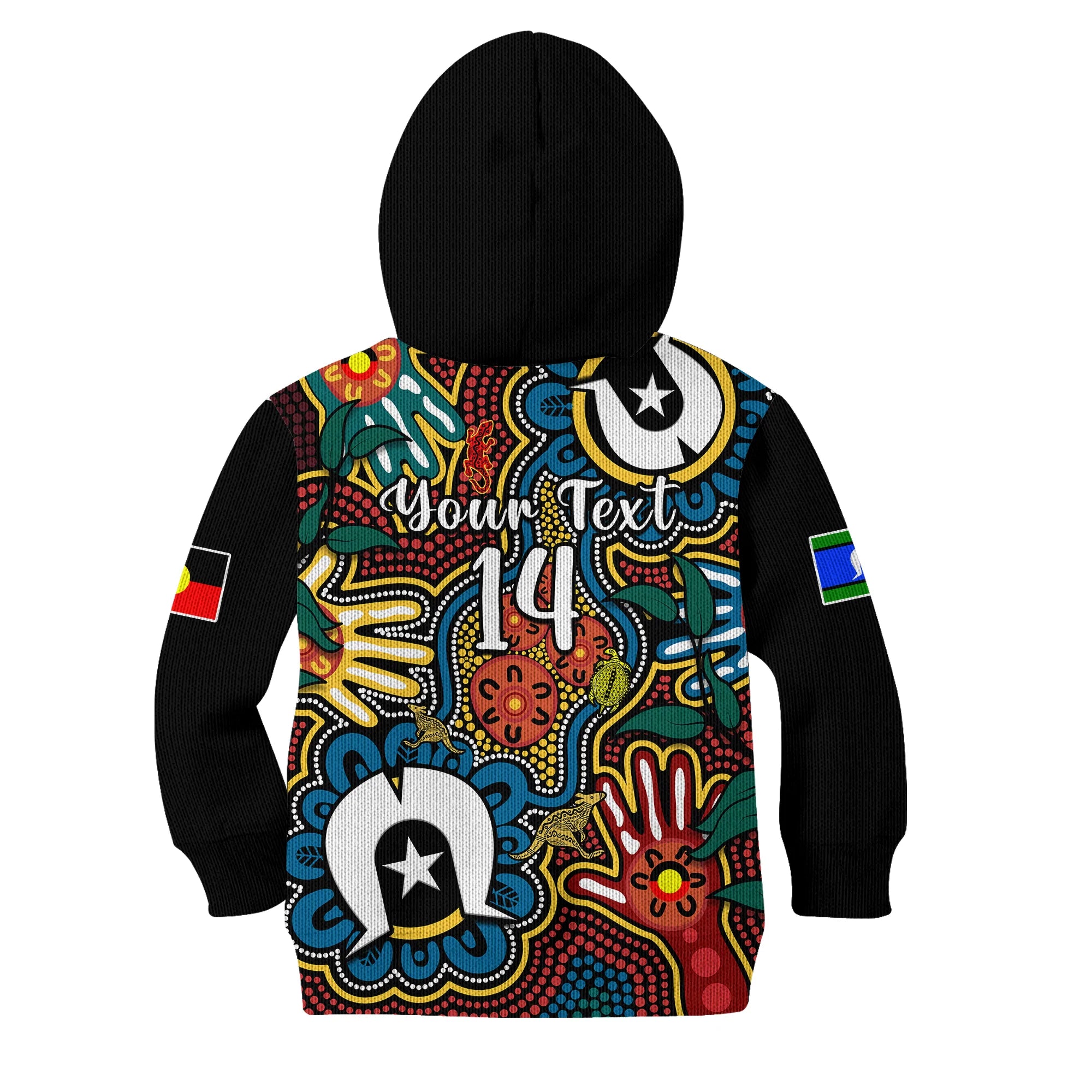 (Custom Text And Number) Australia NAIDOC Week 2023 Hoodie KID For Our Elders Indigenous - Vibe Hoodie Shop