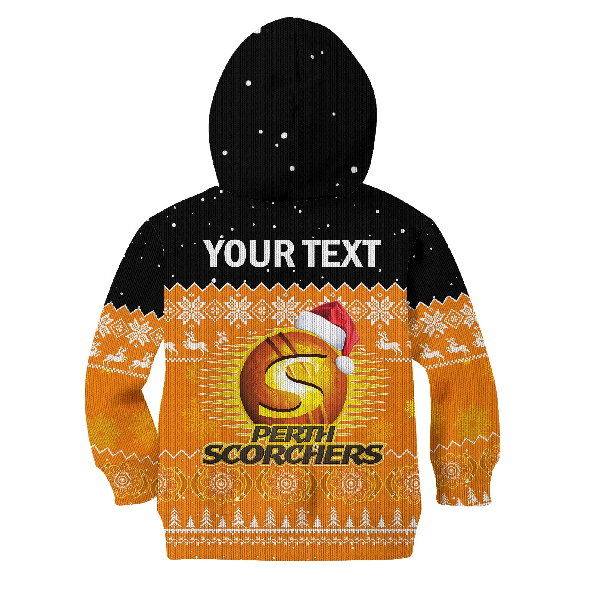 (Custom Personalised) Perth Scorchers Cricket Hoodie KID Aboriginal Merry Christmas - Vibe Hoodie Shop