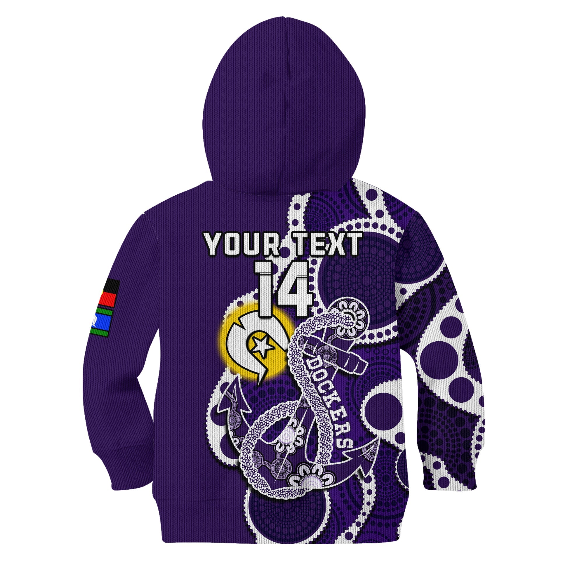 (Custom Text And Number) Fremantle Football NAIDOC 2023 Hoodie KID Dockers For Our Elders Indigenous Art - Vibe Hoodie Shop