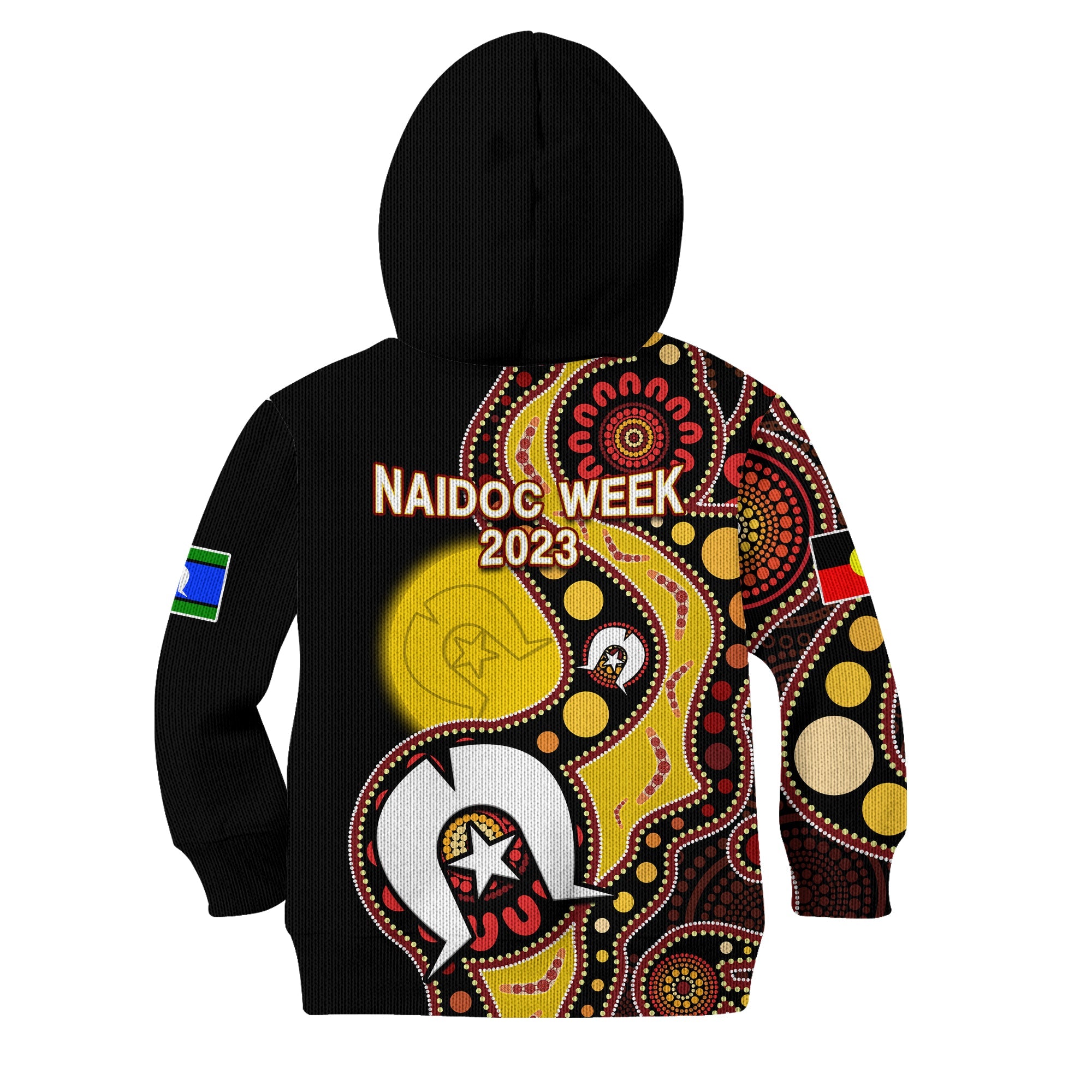 (Custom Text And Number) Australia NAIDOC Week 2023 Hoodie KID Indigenous For Our Elders - Vibe Hoodie Shop