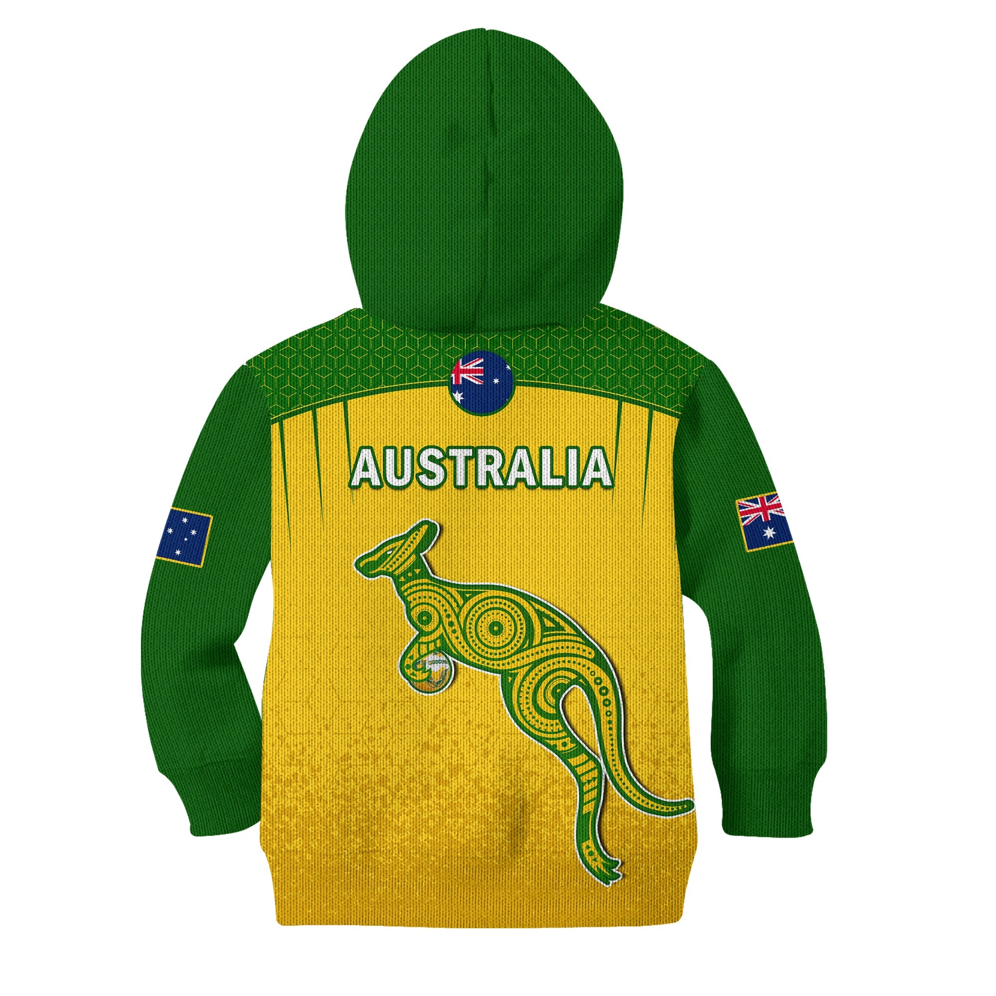 Australia Soccer Hoodie KID Socceroos Dots Kangaroo Simple Style - Vibe Hoodie Shop