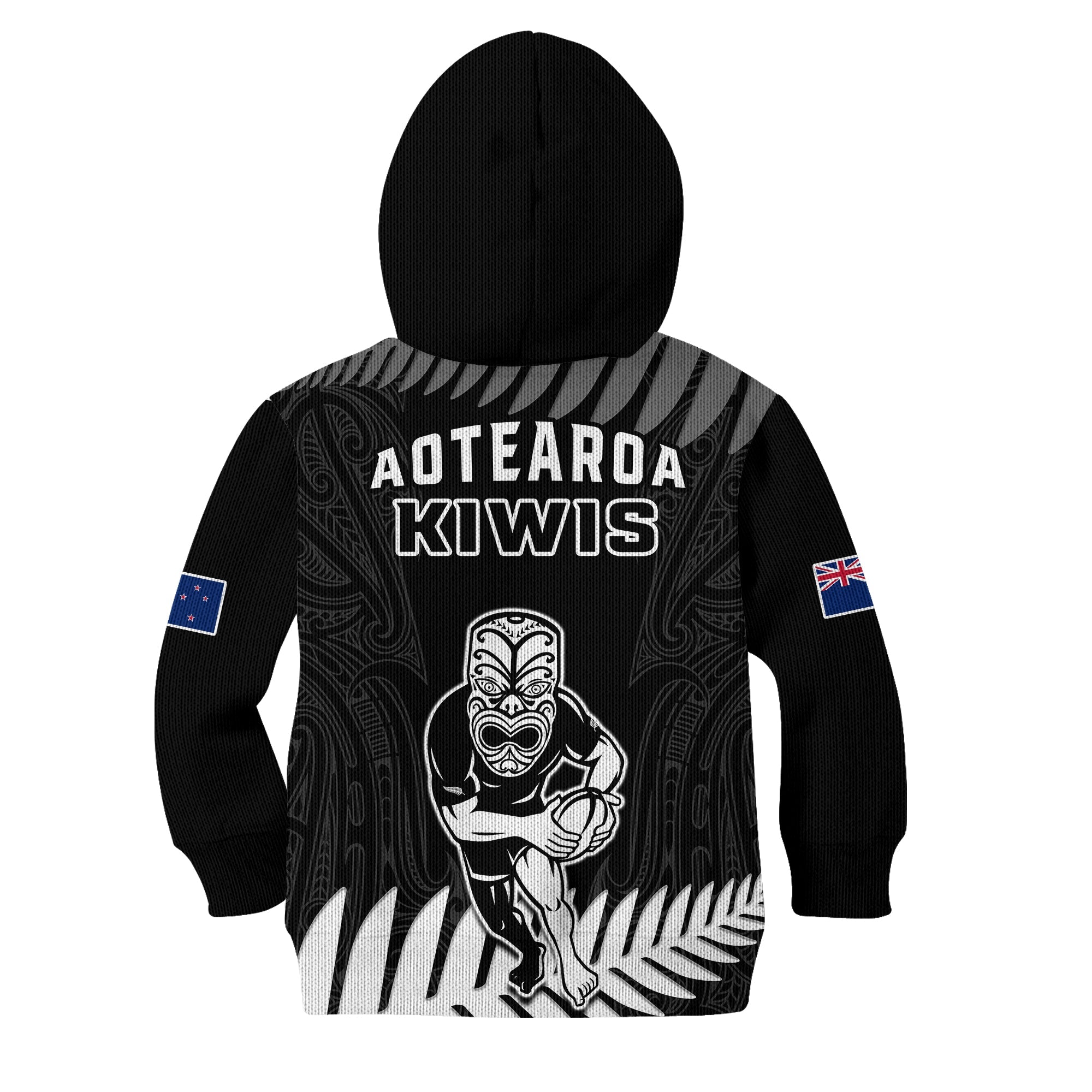 New Zealand Silver Fern Rugby Hoodie KID NZ Kiwi Pacific Maori Sporty - Vibe Hoodie Shop