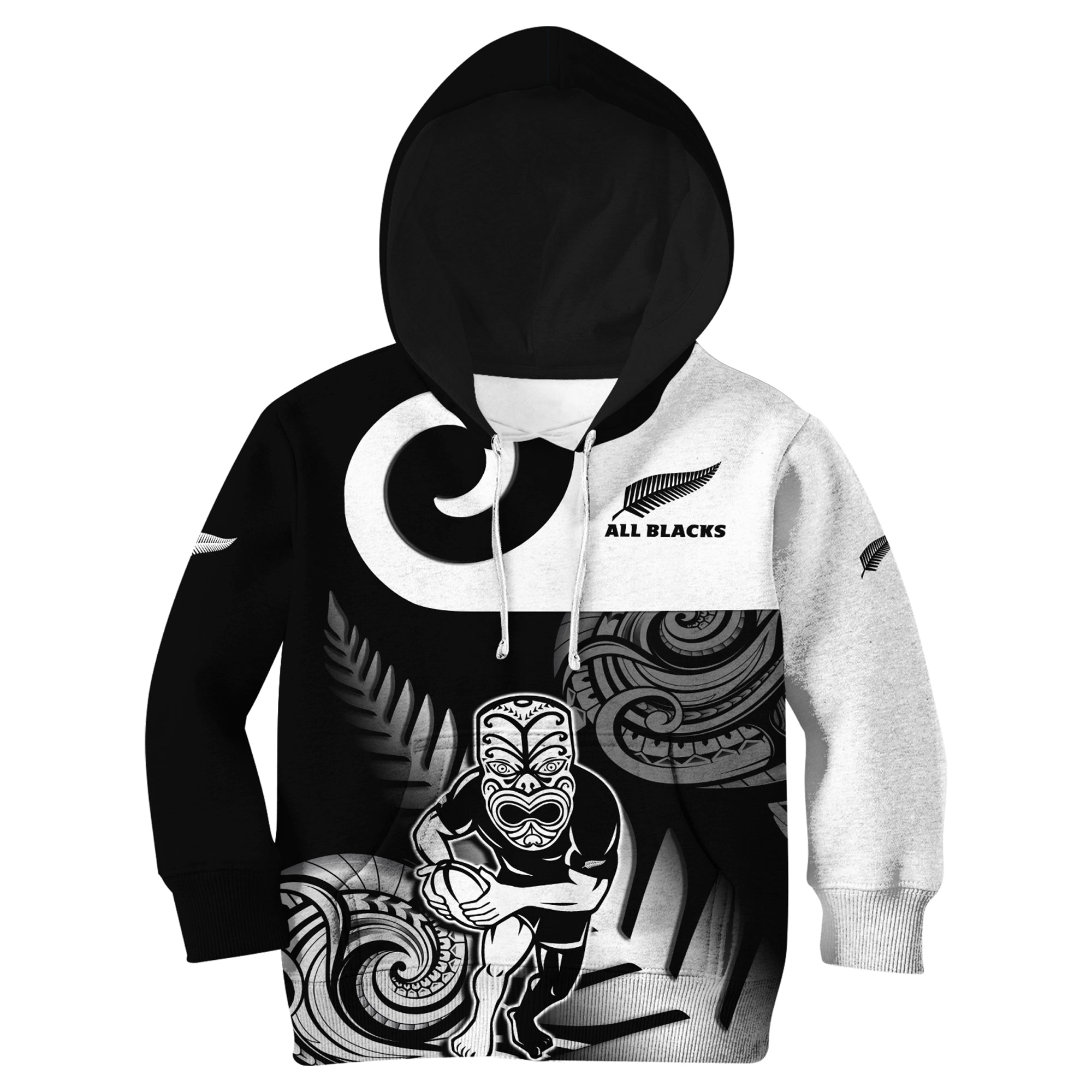 New Zealand Silver Fern Rugby Hoodie KID All Black Maori Koru - Vibe Hoodie Shop