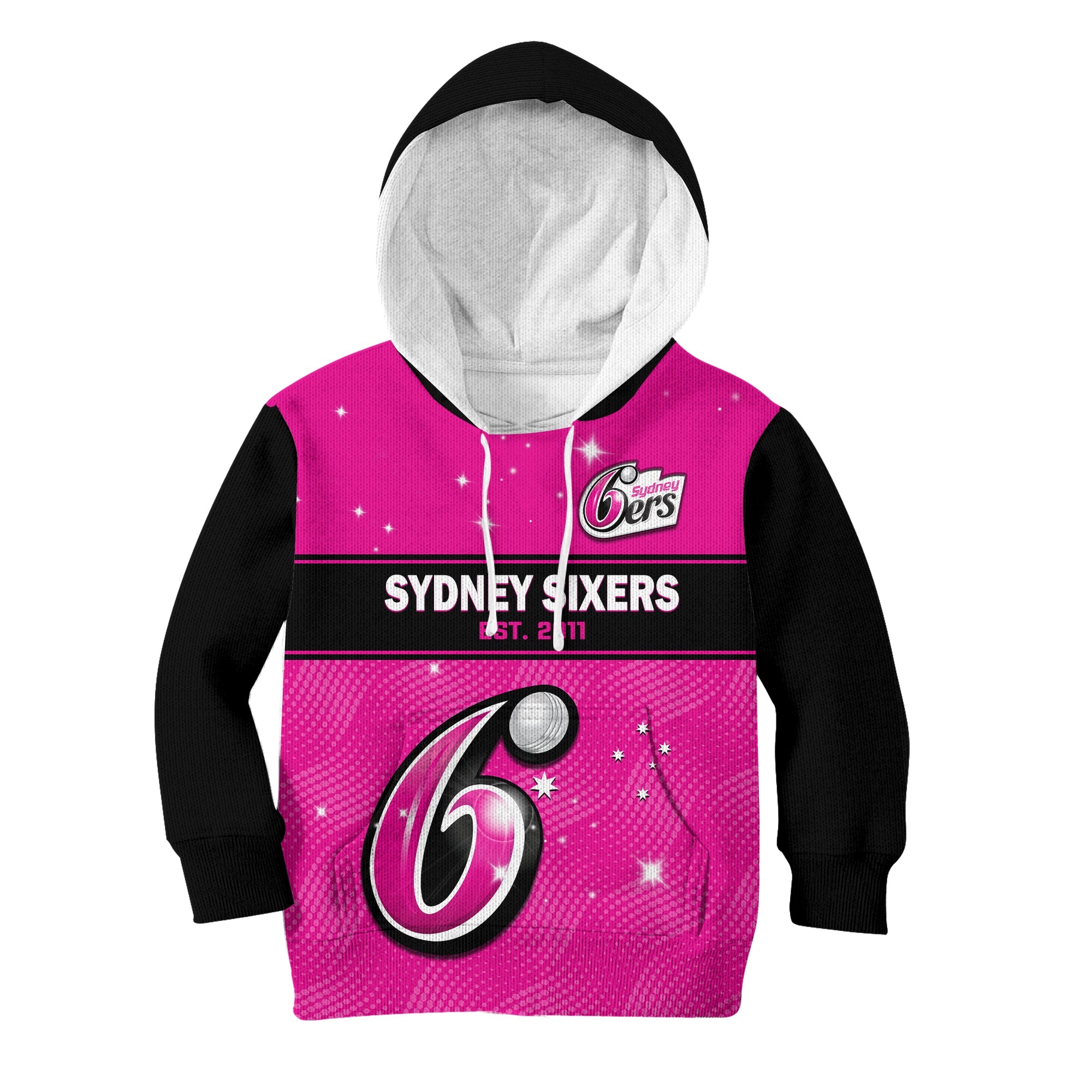 (Custom Text And Number) Sydney Sixers Hoodie KID Est 2011 Simple Style - Vibe Hoodie Shop