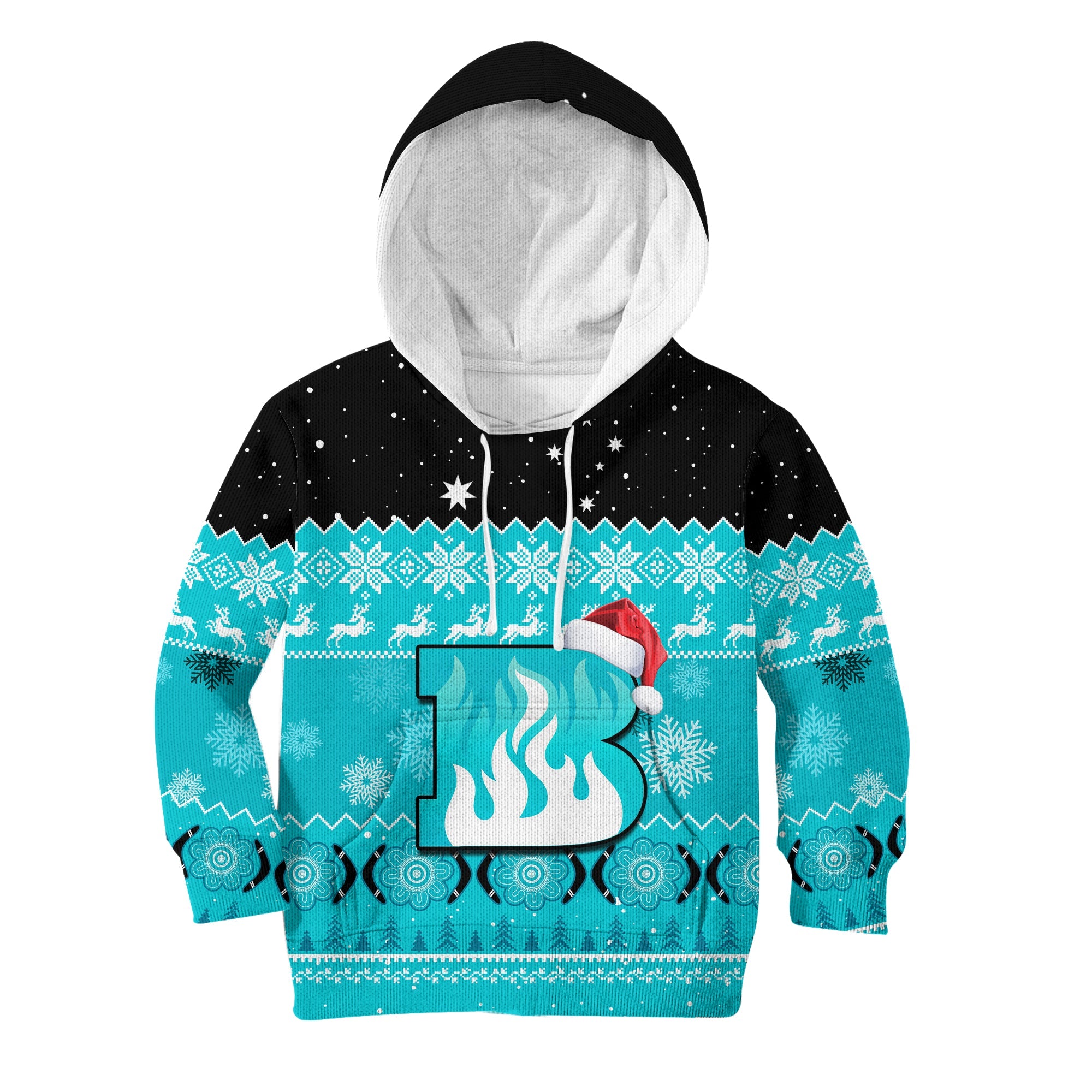 (Custom Personalised) Brisbane Heat Cricket Hoodie KID Aboriginal Merry Christmas - Vibe Hoodie Shop