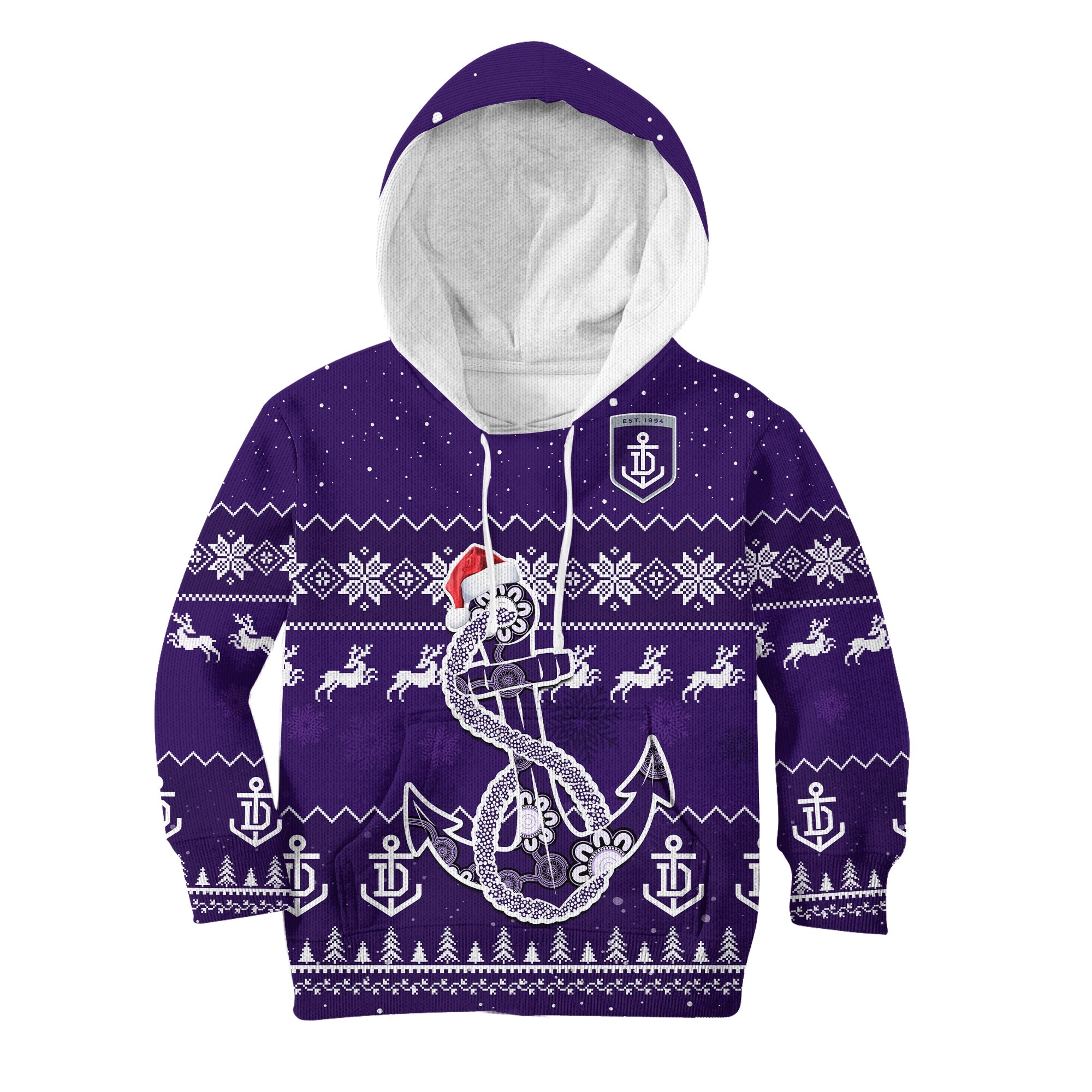 (Custom Personalised) Dockers Football Hoodie KID Freo Indigenous Merry Christmas - Vibe Hoodie Shop